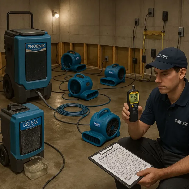 Structural Drying and Dehumidification process in Benton County, IN
